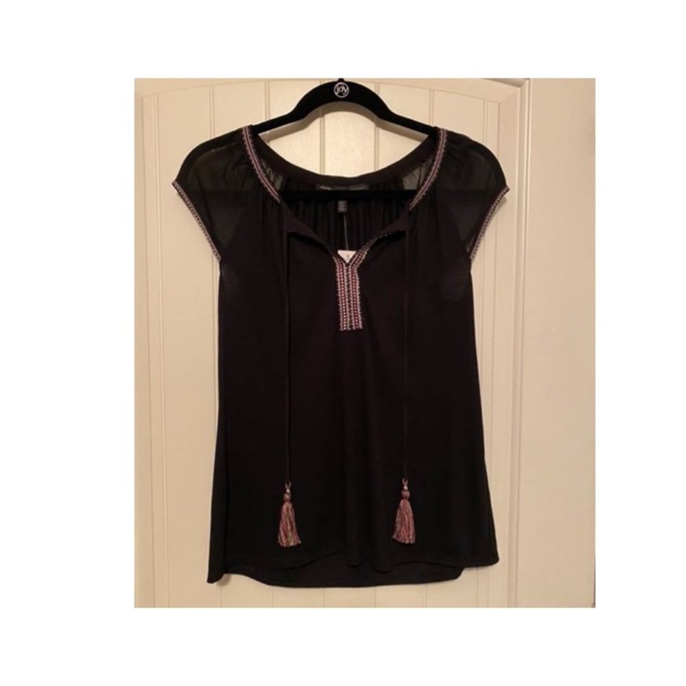Black shirt with lace design